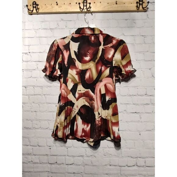 Sere Nade chiffon sheer buttoned blouse medium - Picture 3 of 5